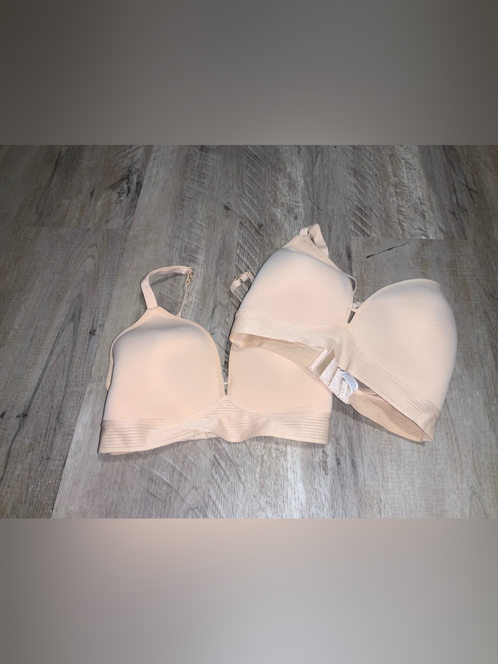 (Bin 5) Lively, Wireless Spacer Bra bundle of two tan/biege, Size 32DDD